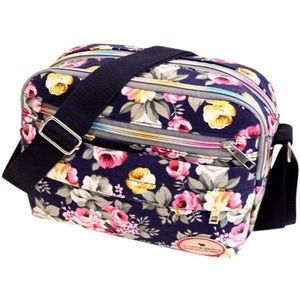 Print Bloem Moeder Handtas Mode Vrouwen Canvas Rits Crossbody Schoudertas Messenger Bag Mode Tas borse da donna