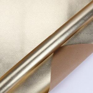 4 stuks Gold Shiny Craft Papier Cadeaupapier Cadeau Verpakking 9m Lint Bloem Inpakpapier