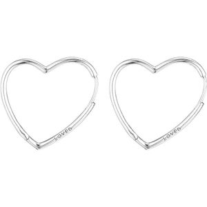 Oorbellen Zilver 925 Sterling Sieraden Asymmetrische Harten Van Liefde Oorringen Voor Vrouwen Lady Girl E153
