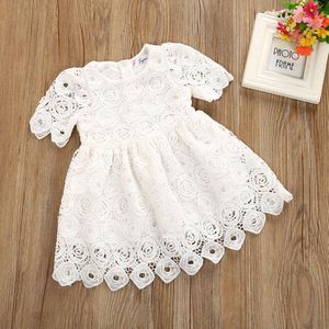 Peuter Baby Baby Meisje Bloemen Kant Korte Mouwen Prinses Formele Jurk Outfits Kleding T3 #