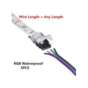 5pcs RGB LED Strip Connector 4 Pin 5050, 10mm Kleurrijke LED Tape Licht Connector voor Waterdichte IP65 Strip Wire Gebruik.