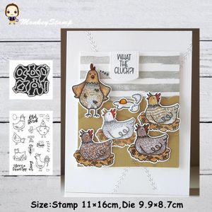 Aap Dier Kip Metalen Stansmessen En Postzegels Stencil Voor Diy Scrapbooking Fotoalbum Embossing Decoratieve Papieren Kaarten