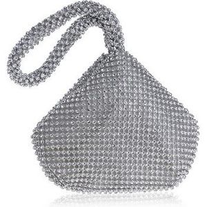 Gloig Aankomst Zachte Vrouwen Avondtassen Strass Kleine Dag Koppelingen Zilver Zwart Goud Crystal Wedding Party Handtassen Purse