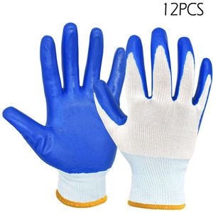 Deli DL521031 12 Pairs Polyester Nitril Gecoate Handschoenen Industriële Arbeid Bescherming Handschoenen Huishouden Outdoor Handgereedschap Handschoenen