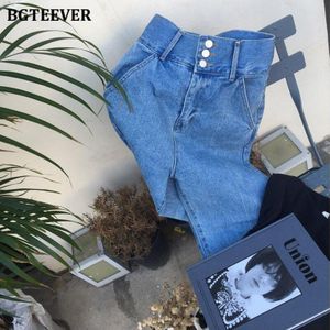 Bgteever Streetwear Hoge Taille Denim Blauw Vrouwen Jeans Zomer Voorkant Split Denim Broek Capri Femme Casual Lange Vrouwelijke Jeans