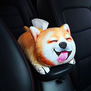 Cartoon Hond Kat Auto Armsteun Zetel Tissue Box Voor Skoda Kodiaq Volkswagen Polo Vw Golf 7 6 5 Passat B8 b7 Touareg Tiguan