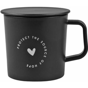 Nordic Stijl Mok Thee Melk Cups Met Deksel Home Office Drinkware Zwart Wit Handgreep Plastic Koffie Mokken