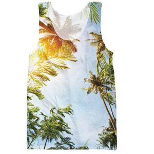 Cloudstyle 3D Tank Tops Sunny Kokospalmen 3D Volledige Print Vest Mouwloze Streetwear Zomer Tops Bodybuilding Singlet