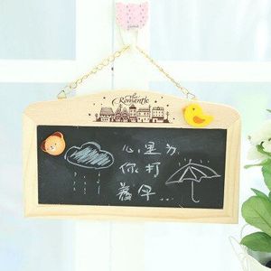 Koreaanse Creatieve Dubbele gezicht Schoolbord En White Board Houten Minibord Haning Muur Board Voor Notities