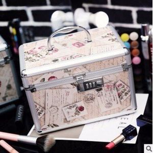 Aluminium Professionele Cosmetische Case Vrouwen Reizen Schoonheid Vanity Make Up Organizer Meisje Oorbellen Ketting Sieraden Accessoires Box