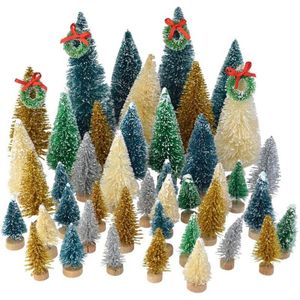 Kerstboom, Sisal Witte Sneeuw Vorst Boom, Met Houten Basis, Voor Kerst Decoratie, huishoudelijke Diy Decoratie Ambachten