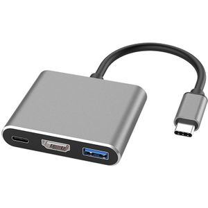 Type C Usb 3.1 Naar USB-C 4K Hdmi Usb 3.0 Adapter Kabel 3 In 1 Hub Voor Mac Boek pro