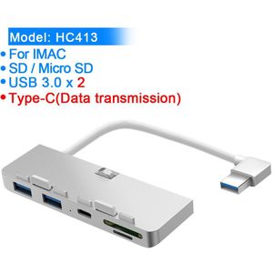 Huwei Aluminium Usb 3.0 Hub 3 Port Adapter Splitter Met Sd/Tf Card Reader Voor Imac 21.5 27 pro Slim Unibody Computer