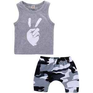 Peuter Baby Jongens Kleding Set Overwinning Gebaar T-shirt Vest Camouflage Shorts Outfits Sets Kind Jongen Trainingspak 1 2 3 4 5 Jaar