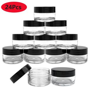 24Pcs Lege 20Ml Acryl Clear Ronde Potten Containers Voor Cosmetische Make-Up Potten Plastic Bpa Gratis Oogschaduw Monsters tool Pot