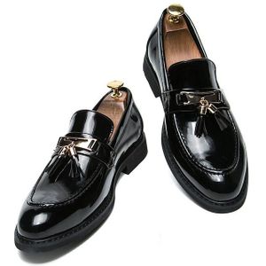 Mannen formele schoenen luxe kwastje metalen slip op oxford schoenen voor mannen italiaanse lederen mannelijke schoeisel klassieke jurk flats
