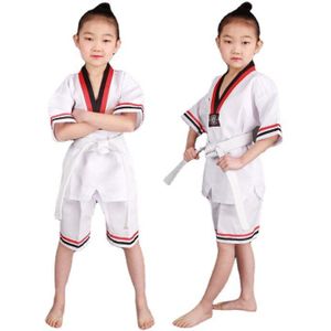 Taekwondo Uniforms WTF Karate Judo Taekwondo Dobok White Training Clothes Children Unisex Short Long Sleeve TKD Clothing