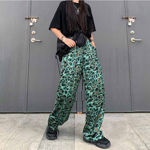 High Street Vrouwen Broek Mode Luipaard Gedrukt Hip Hop Unisex Hoge Wacht Broek Causale Streetwear Losse Joggers