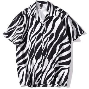 Heren Zebra Print Shirt Casual Strand Gedrukt Korte Mouw Shirts Mannen Vrouwen Hawaii Oversize Harajuku Streetwear Tops