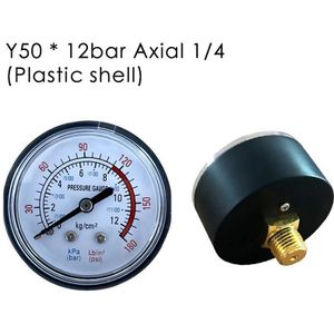 Black Air Compressor Pneumatische Hydraulische Vloeistof Manometer 0-12Bar / 0-180PSI