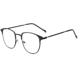 Mode unisex vierkante gewone bril voor mannen vrouwen Metalen frame bril voor feestbrillen Zacht zwart wenkbrauwframe