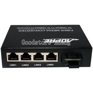 Fiber Optische Media Converter met 4 RJ45 2 SC fiber poort voor HD Camera