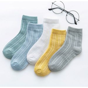 5 Paren/partij Herfst Lente Baby Sokken Kinderen Zachte Katoen Effen Kleur Mesh Sok Voor 0-12Y Jongen Meisje Voor Baby &#39;S Peuters kids