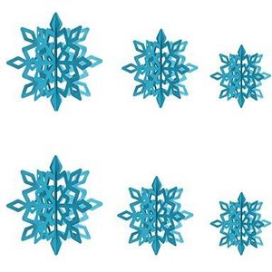 6 stks/set Winter Sneeuwvlok Opknoping Ornamenten Meerdere Kleur Sneeuwvlok Vorm Papier Guirlande Jaar Christmas Party Decoratie