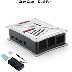 Raspberry Pi Abs Case Plastic Cover Shell Enkele Dual Koelventilator Grijs Zilver Voor Raspberry Pi 4 B Model Raspberri pi Gevallen