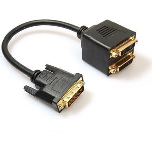 Draagbare Size Dvi Splitter Adapter DVI-D Male Naar Dual 2 DVI-I Vrouwelijke Video Y Splitter Kabel Adapter Kabel