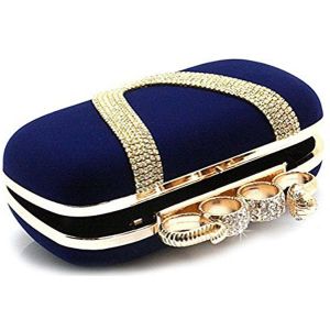 Vrouwen Avondtasje Dames Handtas Clutch Bag Ideaal Voor Bruiloft En Avondjurken (Snake Donkerblauw)