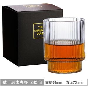 Verticale Patroon Handgemaakte Japanse Edo Crystal Ouderwetse Whisky Rock Bril Verre Whiskey Tumbler Wijnglas Bedels Cup