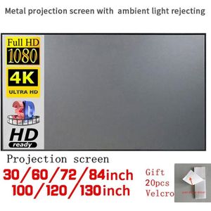 Projector Screen 30 60 72 84 100 120 130 Inch Reflecterende Stof Doek Voor YG300 T6 Xgimi H2 Halo Mogo xiaomi Dlp Projector