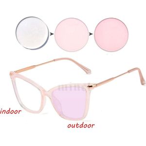 Retro Kat Kleur Zon Meekleurende Afgewerkte Bijziendheid Brillen Frame Vrouwen Zonnebril Bijziendheid Eyewear Uv400 Fml