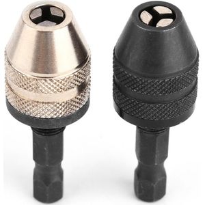 1Pcs 1/4in Hex Schacht Boor Tool Quick Change Converter Adapter Snelspanboorhouder Impact Driver Adapter 0.3-3/3. 6mm Bereik