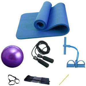 4 Stuk Yoga Pilates Set Kit 10 Mm Dik Nbr Yoga Mat 25 Cm Pilatus Bal Jump Rope Yoga Mat set Thuis Training Oefening Apparatuur