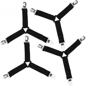 4 Stks/set Verstelbare Elastische Vel Clips Voor Laken Matrashoes Hoek Houder Clip Bevestigingsmiddelen Bandjes Thuis Textiel Organiseren