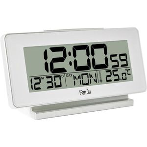 Fanju Bureauklok Elektronische Digitale Tafel Horloge Led Hout Indoor Thermometer Snooze Functie Despertador Nachtkastje Wekkers