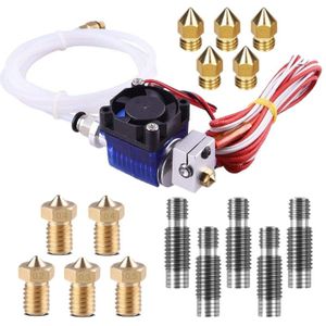 V6 Hotend Volledige Kit Topdirect 3D Printer J-Head V6 End Met Koelventilator Extruder Printkop Roestvrij staal Nozzle Keel Voor