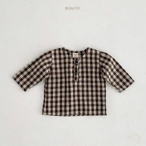 Herfst Baby Jongen Katoen Lange Mouwen Tops Shirt Pasgeboren Peuter Jongens Plaid Shirts Baby Boy Kleding 0-24M