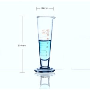 Laboratorium 20ml Meten cilinder met Schaal Taper Glazen Maatbeker Lab Supplies