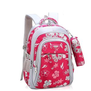 Mode Rode Meisjes Print Bloemen Rugzak Schooltassen Studenten Praktijk Textbook Schooltas Voor Kinderen Schooltas Kids Bag