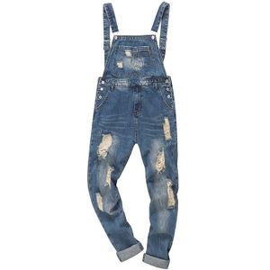 Sokotoo mannen enkellange gaten ripped denim bib overalls Verontruste jeans Overall voor jeugd