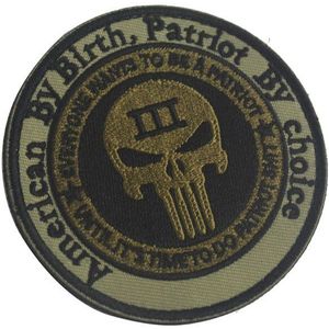 8Cm 3d Badge Looping En Haak Zwart Action/Stof Stof Badge Patriottische Doek Label Badge Armband