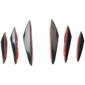 6Pcs Auto Voorbumper Lip Splitter Vinnen Body Spoiler Canards Refit Gloss Black Auto Gemodificeerde Spoiler