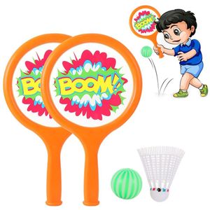 Kids Tennis Badminton Set Dubbele Rackets Lichtgewicht Plastic Shuttle & Ball Indoor Outdoor Games Intelligentie Ontwikkelen
