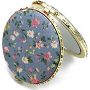 Vrouwen Make-Up Compact Pocket Bloemen Spiegels Dubbele-side Folding Spiegel Partysu Doek Cover Gedrukt Draagbare Ronde Spiegels