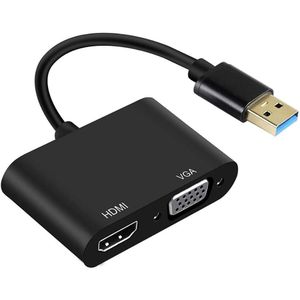 AMKL USB naar VGA Adapter USB HDMI Adapter USB 3.0 naar VGA HDMI Converter-PC Laptop met Windows 7 /8/8.1/10/XP