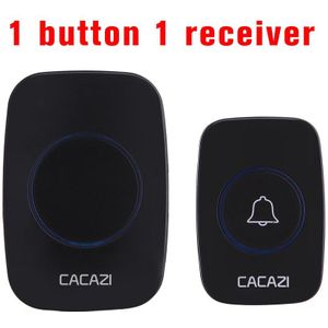 Thuis Draadloze Deurbel Smart Calling Bell Waterdicht 300M Remote Batterij Knop 60 Chimes 5 Volume Intelligente Deurbel Chime