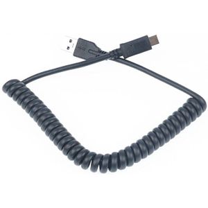 USB 3.0 naar Type-C USB-3.1 Kabel Cord Spring Coiled Oplaadkabel voor Mobiele telefoon
